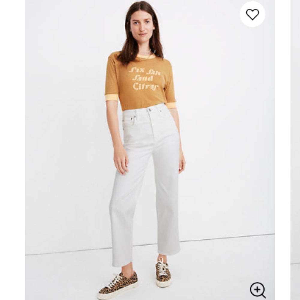 NWOT Madewell Slim Wide-Leg Jeans in Tile White